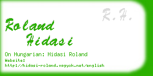 roland hidasi business card